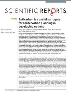 Soil carbon is a useful surrogate for conservation planning in developing nations