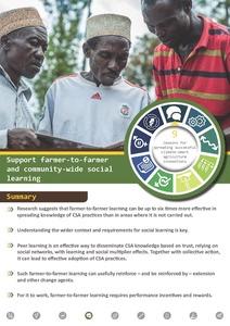 Support farmer-to-farmer and community-wide social learning