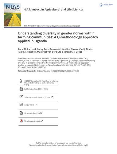 Understanding diversity in gender norms within farming communities: A Q-methodology approach applied in Uganda