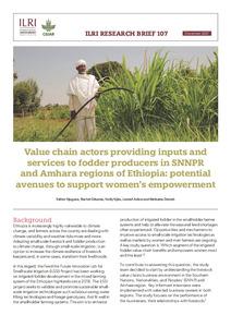 Value chain actors providing inputs and services to fodder producers in SNNPR and Amhara regions of Ethiopia: Potential avenues to support women’s empowerment