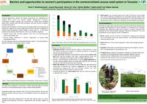 WE1.2: Barriers and opportunities to women's participation in the commercialized cassava seed system in Tanzania