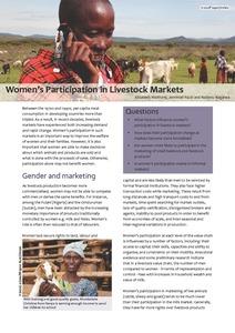 Women's participation in livestock markets