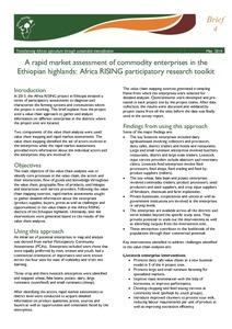 A rapid market assessment of commodity enterprises in the Ethiopian highlands: Africa RISING participatory research toolkit