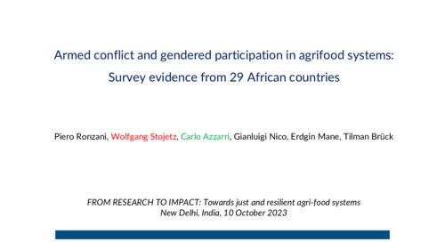 Armed conflict and gendered participation in agri-food systems: Survey evidence from 1.8 million individuals in 29 countries