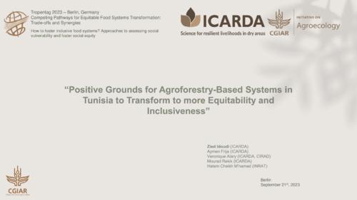 Positive Grounds for Agroforestry-Based Systems in Tunisia to Transform to more Equitability and Inclusiveness