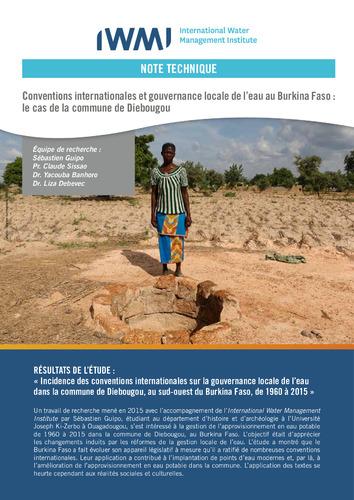 Conventions internationales et gouvernance locale de l’eau au Burkina Faso : le cas de la commune de Diebougou