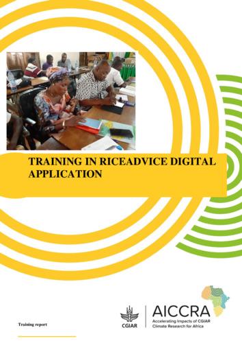 Training of young service providers and extension agents in RiceAdvice