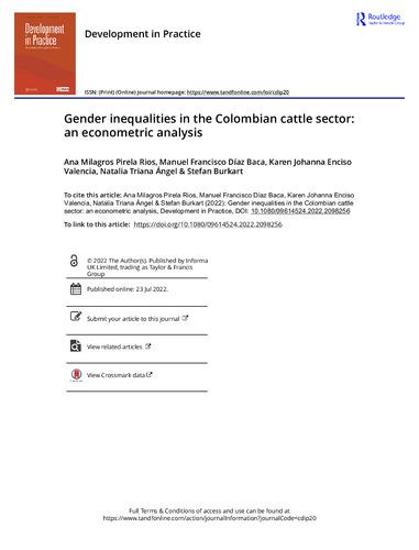 Gender inequalities in the Colombian cattle sector: an econometric analysis