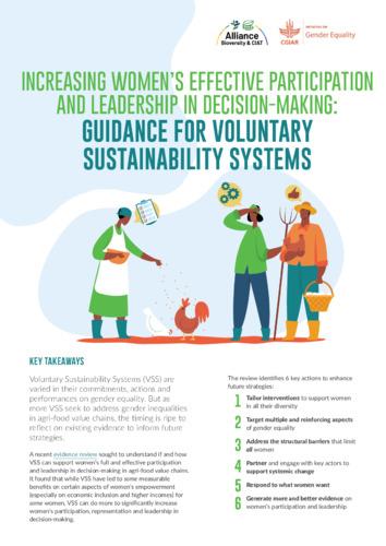 Increasing women's effective participation and leadership in decision-making: Guidance for voluntary sustainability systems