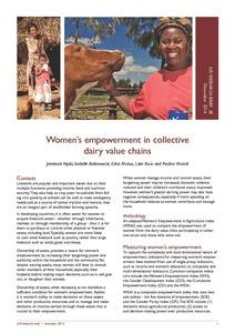 Women’s empowerment in collective dairy value chains