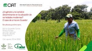 ¿Es género una variable determinante en la adopción de variedades modernas? El caso de arroz en Ecuador. Resultados preliminares