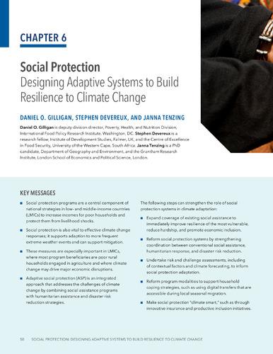 Social protection: Designing adaptive systems to build resilience to climate change