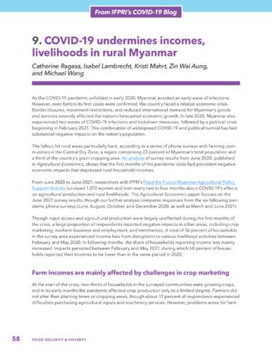 COVID-19 undermines incomes, livelihoods in rural Myanmar