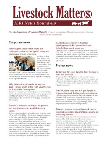 Livestock Matter(s): ILRI news round-up, July-August 2017
