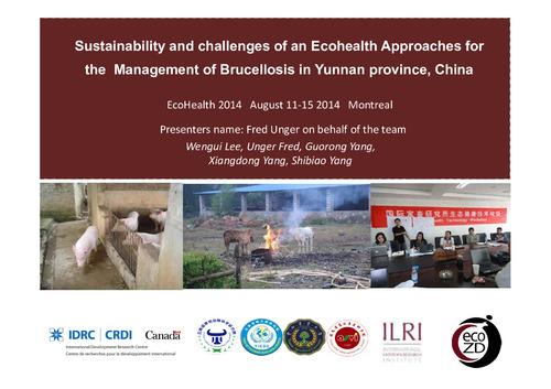 Sustainability and challenges of ecohealth approaches for the management of brucellosis in Yunnan Province, China