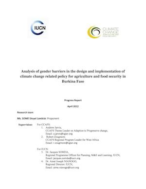 Analysis of gender barriers in the design and implementation of climate change related policy for agriculture and food security in Burkina Faso