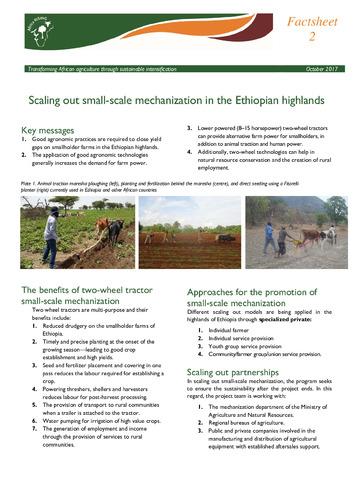 Scaling out small-scale mechanization in the Ethiopian highlands
