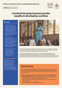 Livestock keeping improves gender equality in developing countries