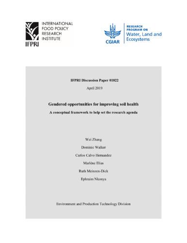 Gendered opportunities for improving soil health: A conceptual framework to help set the research agenda