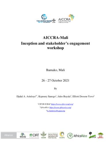 AICCRA-Mali inception and stakeholder’s engagement workshop