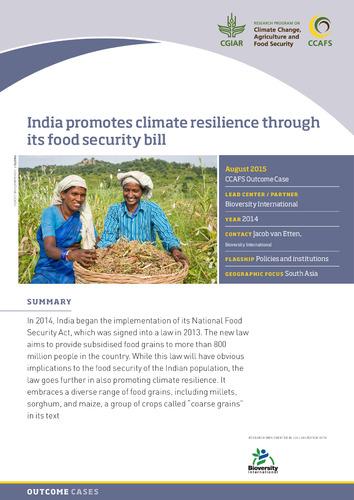 India promotes climate resilience through its food security bill