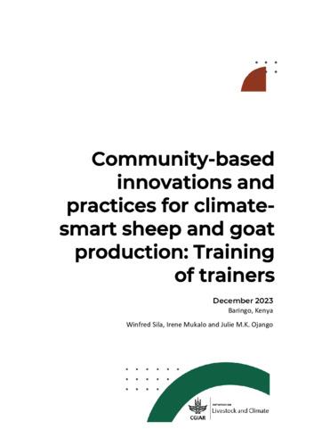 Community-based innovations and practices for climate-smart sheep and goat production: Training of trainers