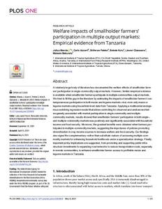 Welfare impacts of smallholder farmers’ participation in multiple output markets: empirical evidence from Tanzania