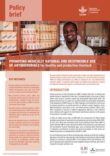 Promoting medically rational and responsible use of antimicrobials for healthy and productive livestock