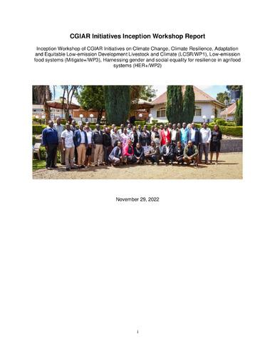 CGIAR Initiatives Inception Workshop Report: Inception Workshop of CGIAR Initiatives on Climate Change, Climate Resilience, and Gender Equality, Nandi County, Kenya, 29 November 2022