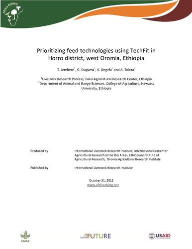 Prioritizing feed technologies using TechFit in Horro district, west Oromia, Ethiopia