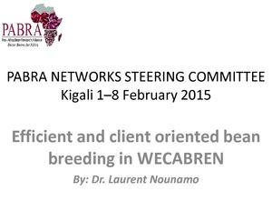 Efficient and client oriented bean breeding in WECABREN: PABRA NETWORKS STEERING COMMITTEE Kigali 1–8 February 2015