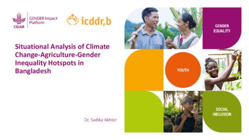 Situational Analysis of Climate Change-Agriculture-Gender Inequality Hotspots in Bangladesh