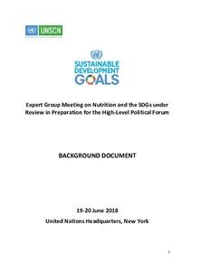 Background paper (Annex 3: Linking Nutrition with Sustainable Cities and Communities - SDG 11: Make cities and human settlements inclusive, safe, resilient and sustainable)