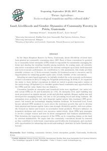 Land, livelihoods and gender: Dynamics of community forestry in Peten, Guatemala.
