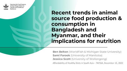 Recent trends in animal source food production and consumption in Bangladesh and Myanmar, and their implications for nutrition