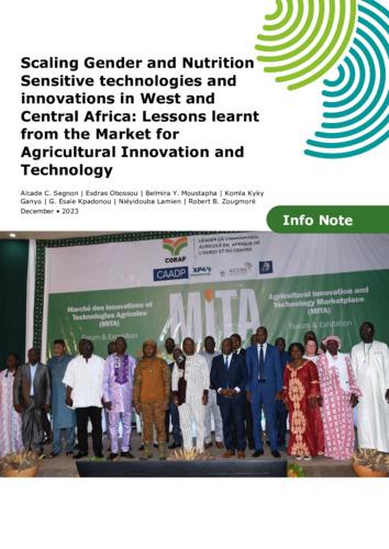 Scaling Gender and Nutrition Sensitive technologies and innovations in West and Central Africa: Lessons learnt from the Market for Agricultural Innovation and Technology