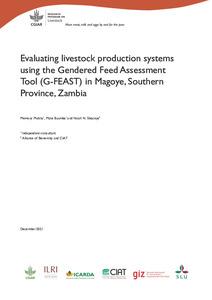 Evaluating livestock production systems using the Gendered Feed Assessment Tool (G-FEAST) in Magoye, Southern Province, Zambia