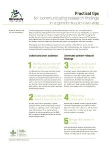 Practical tips for communicating research findings in a gender-responsive way