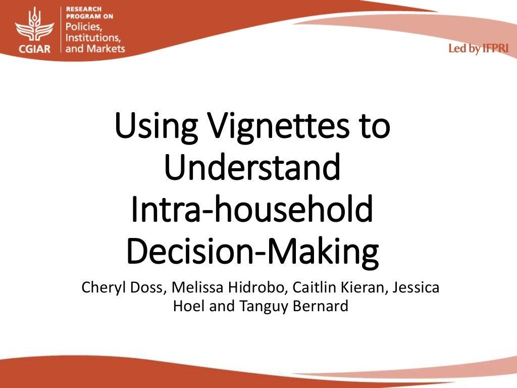 Using vignettes to understand intra-household decision-making