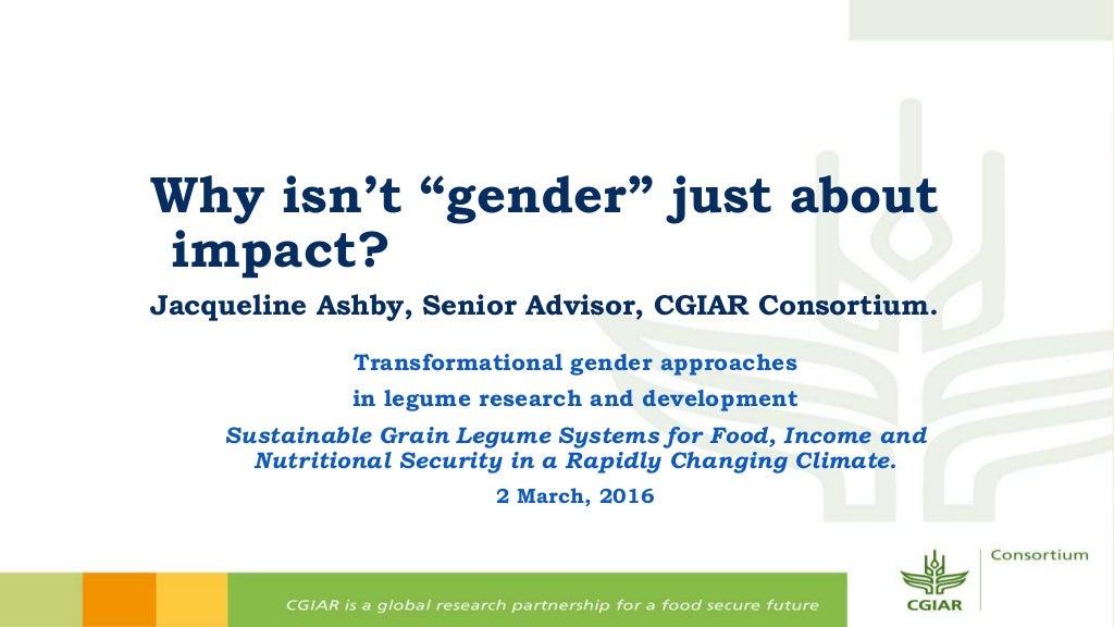 Why isn't gender just about impact?