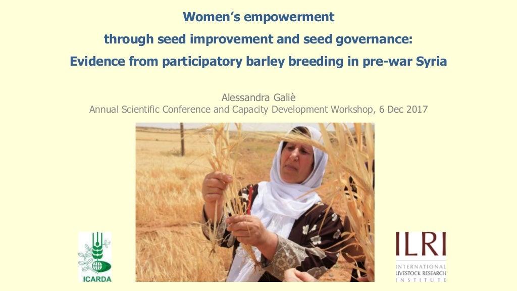 Women's empowerment through seed improvement and seed governance: evidence from participatory barley breeding in pre-war Syria