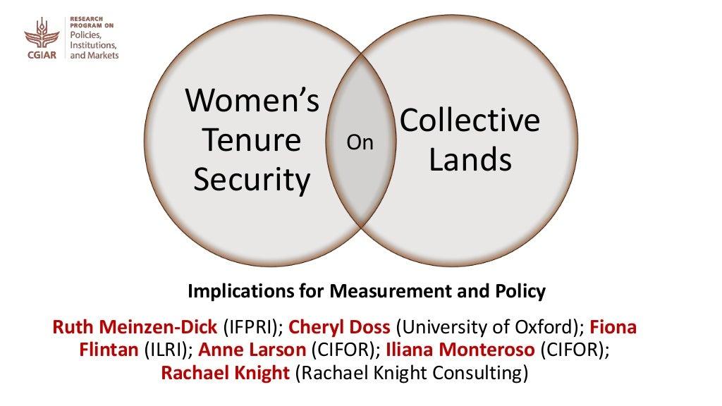 Women's tenure security on collective lands - implications for measurement and policy